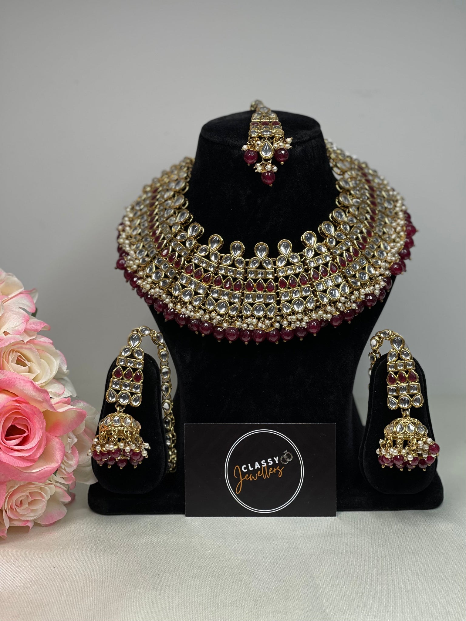 KUNDAN SET JHUMKI TIKKA