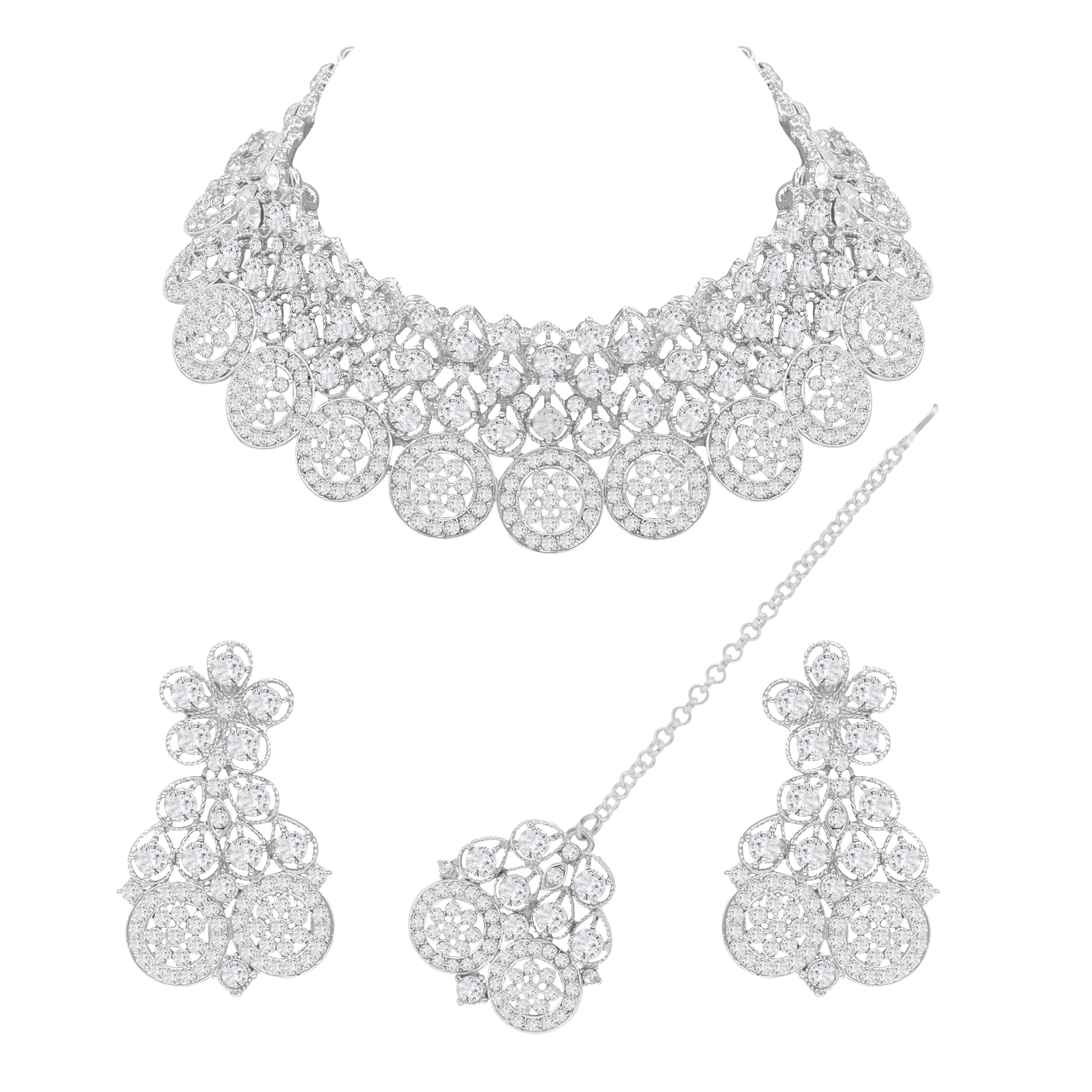 DIAMOND CUT CHOKAR SET WITH TIKKA