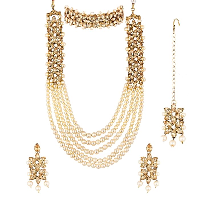 NECKLACE SET WITH TIKKA AND JHUMKI